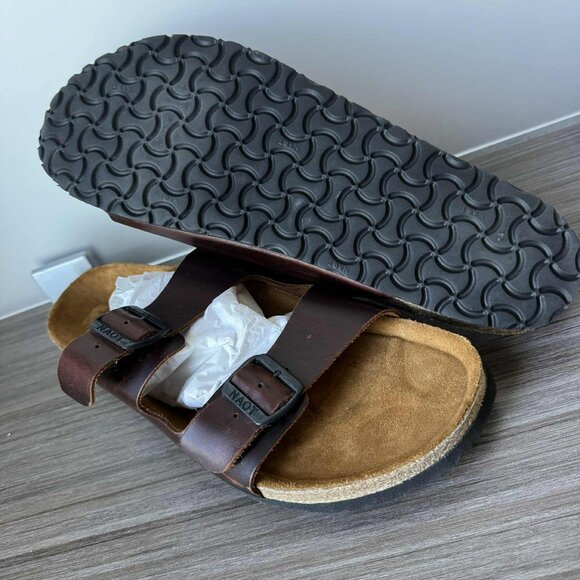 Naot Santa Barbara Men's Slides Sandals Size EU 48, US 15-15.5 $135 Buffalo Lthr - Picture 1 of 13